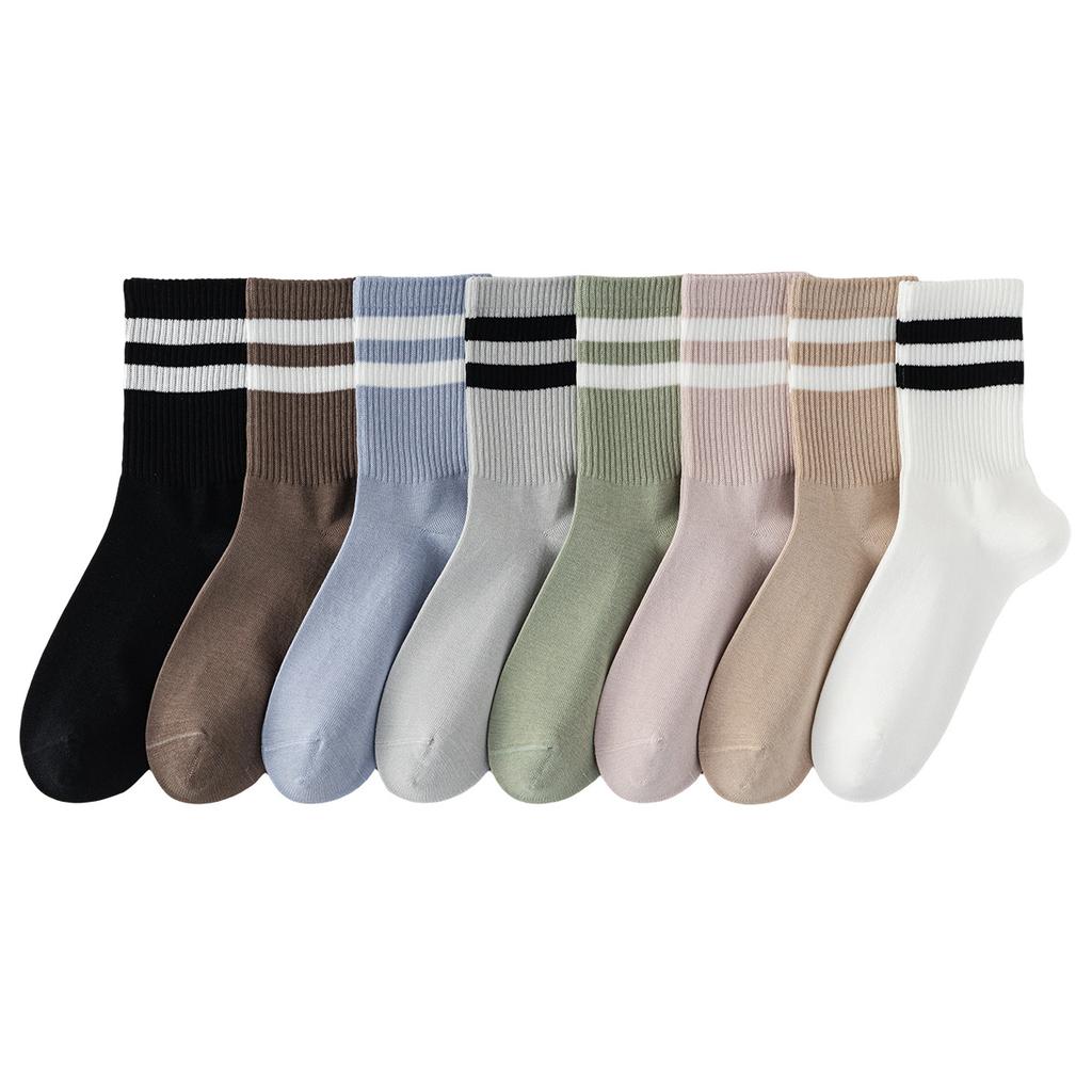 Pure Cotton Socks - Children's Autumn and Winter Anti-bacterial, Odor-proof, Sweat-absorbing, Bone-free Socks with Stripes, Anti-tear.