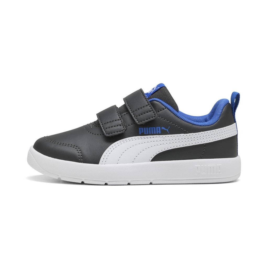 PUMA Courtflex V3 V PS Sneakers 2025 Dusky Blue Size cm (397642) Kids, Fall/Winter Colors Gray, White-Mountain (13), 17.0