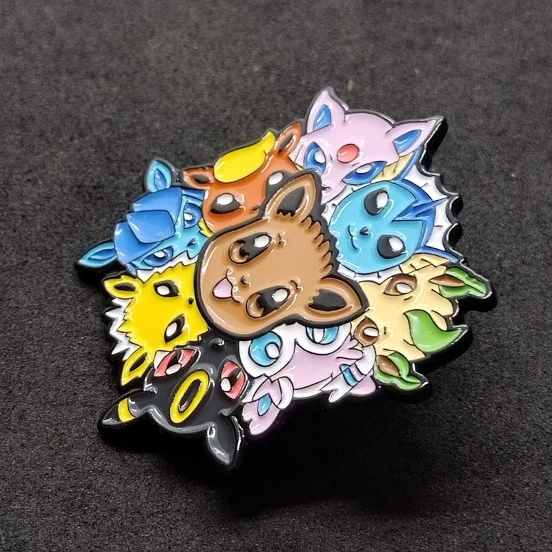 Pikachu Enamel Pins Eevee Lapel Badge for Backpacks Cute Brooches for Women Metal Fashion Jewelry Accessories Gifts