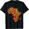 Cool Africa Map Kente Cloth Gift For Men Women African Lover T-Shirt