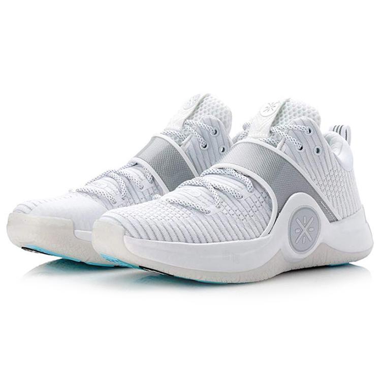 Li Ning WOW 6 White Hot Niedrige Basketballschuhe Herren Reinweiß ABAM089-28