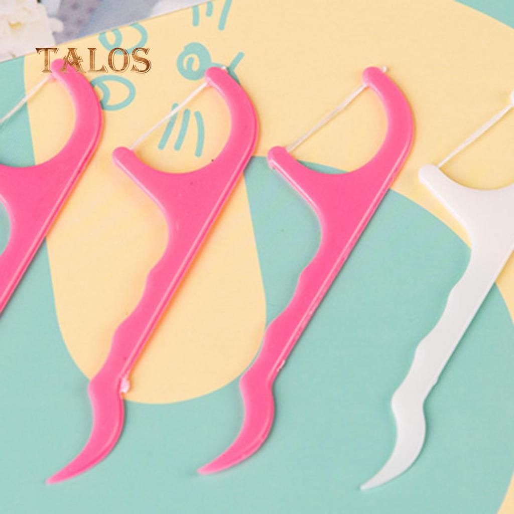 100 Pcs Dental Floss Teeth Plastic Toothpicks Stick Oral Care Cleaning Tool Health Care