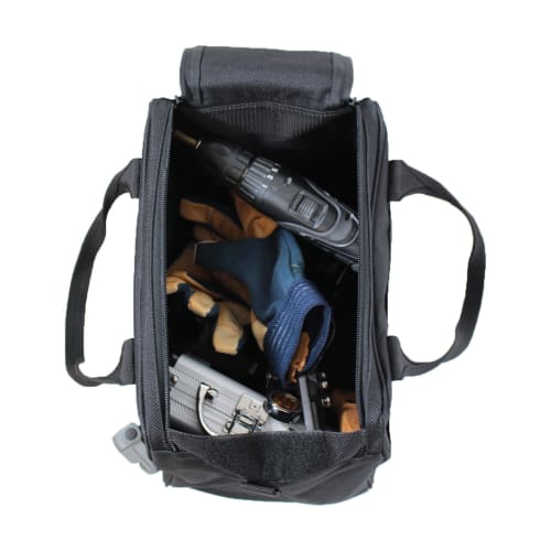 BIGMAN Double Zip Tool Bag, Volume 13, BMB-06, Durable Black Fabric Tool Bag for DIY and Outdoor Use, Model Number: 4962308193272