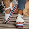 Fashion Large size beach sandals women 2025 summer new European and American hemp rope thick soled women sandals spot wholesale
