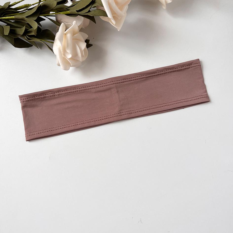 Bentiță Yoga Mătase de Gheață Transfrontalieră: Bentiță de transpirație de culoare uni pentru fitness, spălarea feței și prinderea părului