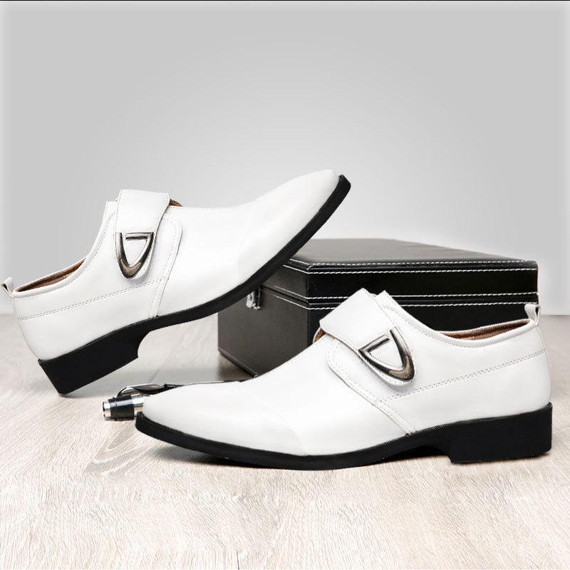 

2025 осень новые мужские деловые кожаные туфли на липучках модный тренд универсальная мужская обувь повседневные мужские туфли 38