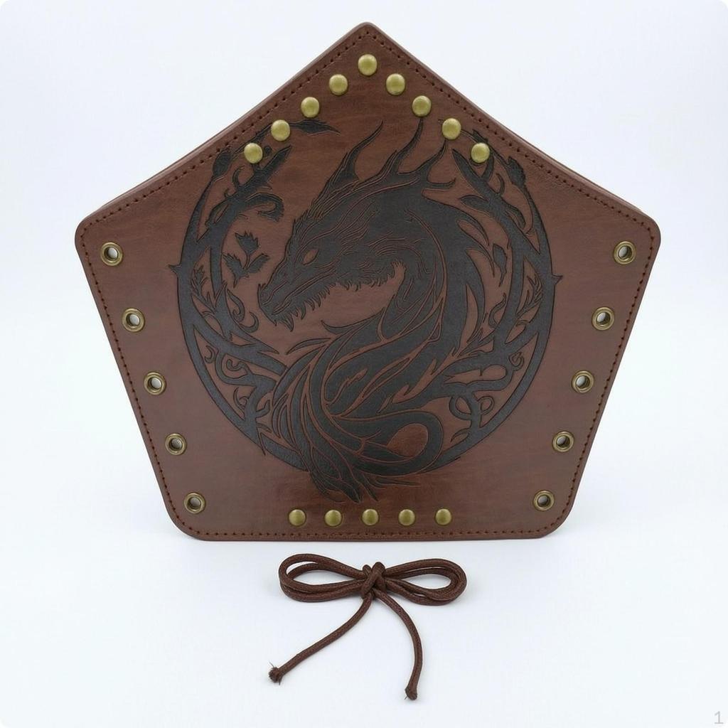 Leather Bracer Medieval Wrist Cuff Laceup Arm Guard with Laces for Cosplayers, Historical