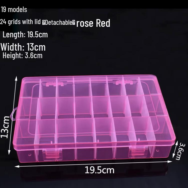 Nail Art & Jewelry Storage Box: 10 or 24 Small Grids for Drills & Ornaments
