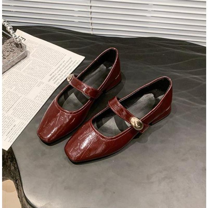 Mode Damen Mary Jane Ballerinas Mode Flache Slipper Damen Pumps Weiche Sohle Komfort Büroberufe Lederschuhe