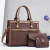 New Styling Contrasting Color Pleated Child and Mother Bag Simple Shoulder Portable Textured Bag