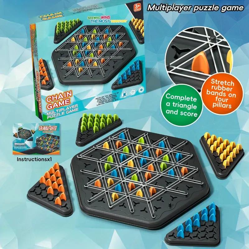 Noul lanț de geometrie Puzzle de șah Triunghi Sah Joc de birou Antrenament banda de cauciuc Exercițiu de interacțiune în familie Jucării de gândire Cadouri