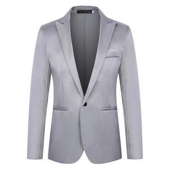 Men's Plus Size Slim Fit Suit Jacket - Lightweight, Solid Color, Multi-color Options.