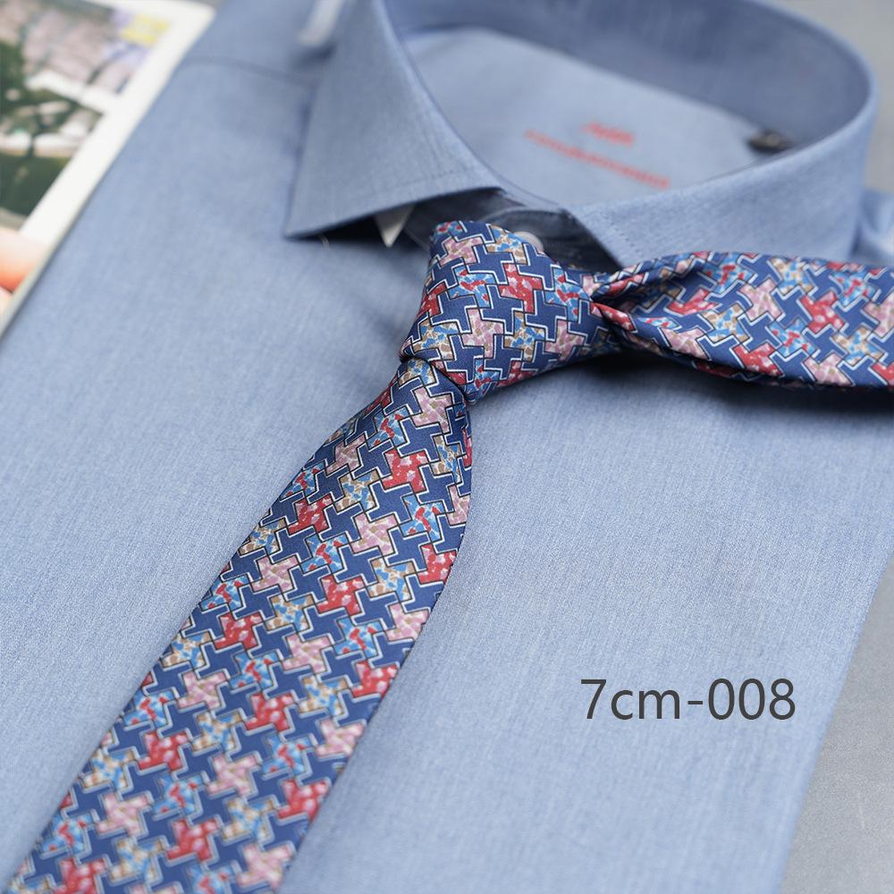 

Напечатанный мужской галстук 7 см, завязанный вручную, цветочный горошек, повседневный ретро-узор, аксессуары