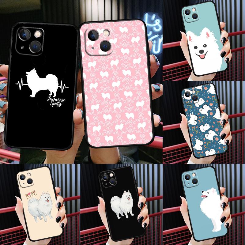Japanese Spitz Dog Back Case For iPhone 11 14 Pro Max 12 13 Mini 7 8 Plus SE 2020 X XR XS Max Phone Coque