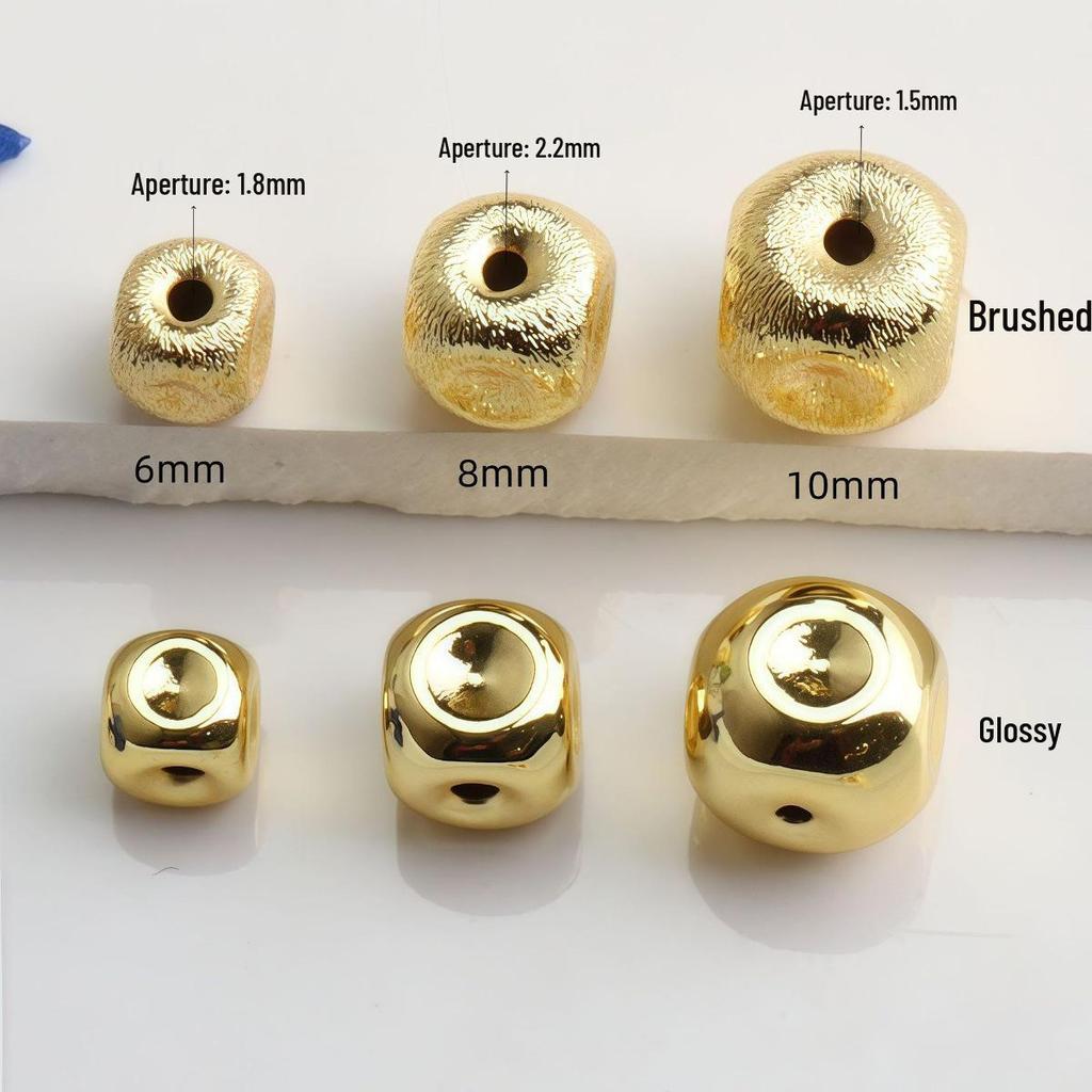 14K Gold Filled Frosted Square Spacer Beads for DIY Jewelry