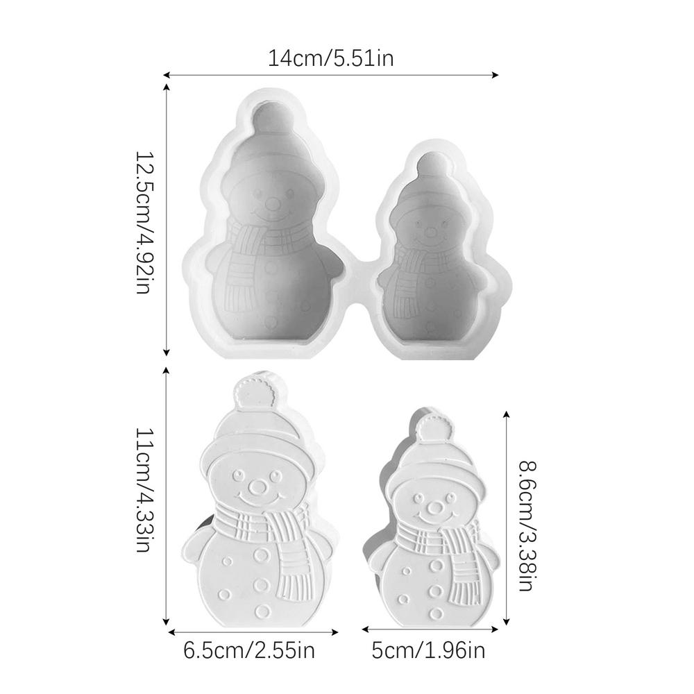 Silicone Molds For Christmas Epoxy Resin Art Craft Mold Non-Stick 2 Cavities Snowman Mold Multifunctional Ornament Silicone Mold