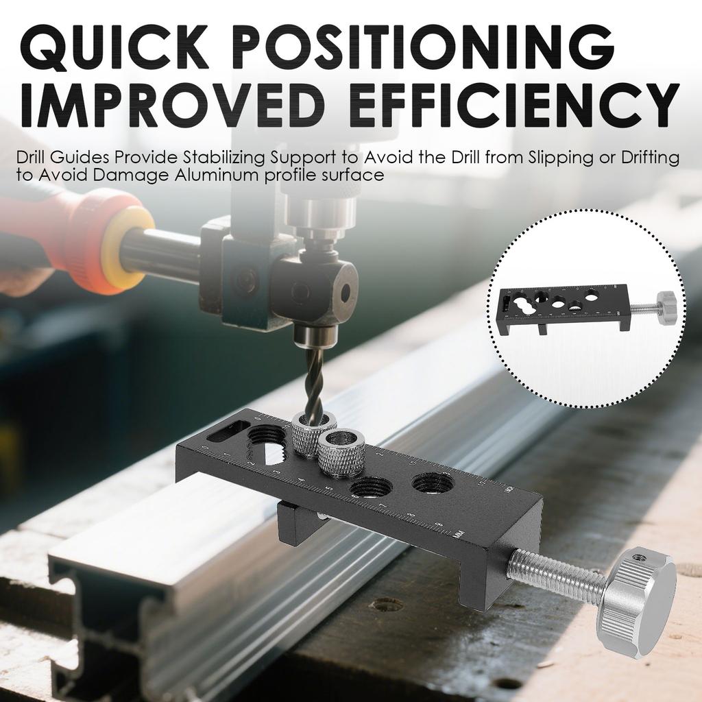 Portable Drilling Guide Efficient Aluminum Profile Drill Guide Outline Drilling Tool Set for 20 30 40 60 90 Series Aluminum