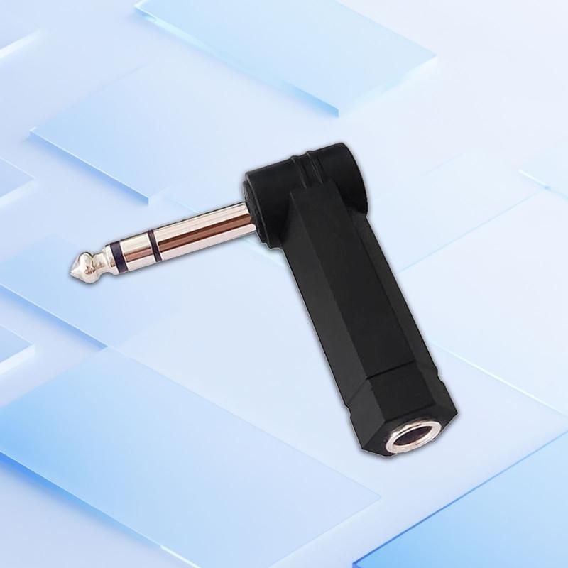 Angled 1/4Inch Male to Female Connectors Stereo Audios Adapter for Stage Equipment and Home Studios Speed Signal Transfer