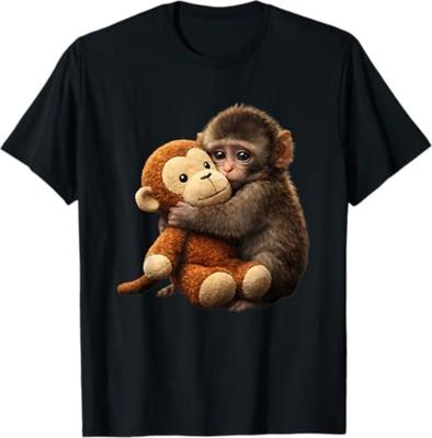 Baby Monkey Punch Plush Cute Monkey Punch Plush Hugging T-Shirt