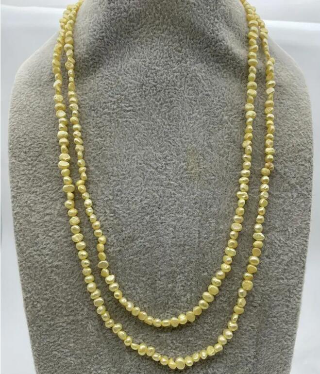 

Модное и модное маленькое желтое ожерелье из натурального жемчуга противоположного пола 40 дюймов.