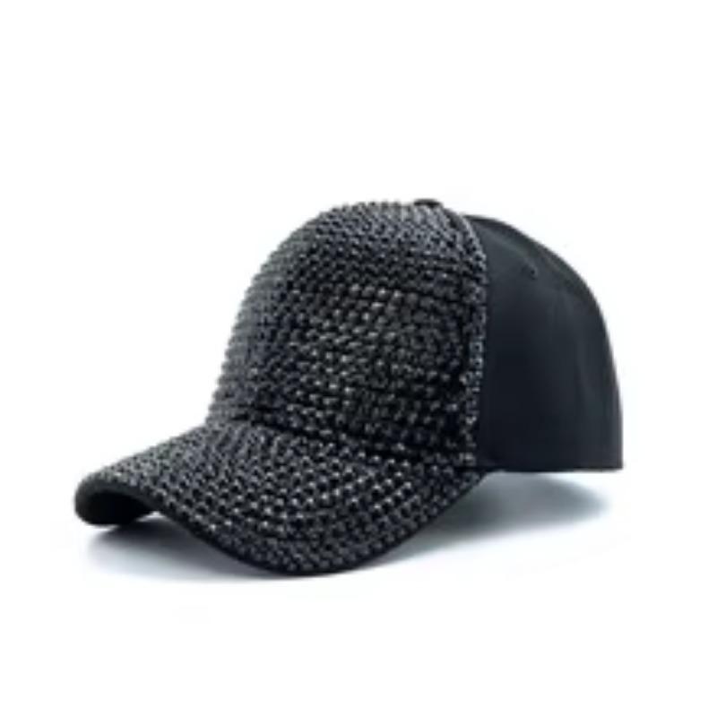 New Fashion Women Diamond Inlay Cap Spring Summer Hip Hop Kpop Dance Baseball Caps Simple Plain Party Street Hat