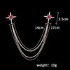 Korean Fashion Tassel Chain Star Brooch Rhinestone Crystal Lapel Pin Badge Men's Shirt Collar Pins Luxulry Jewelry Brooches Gift