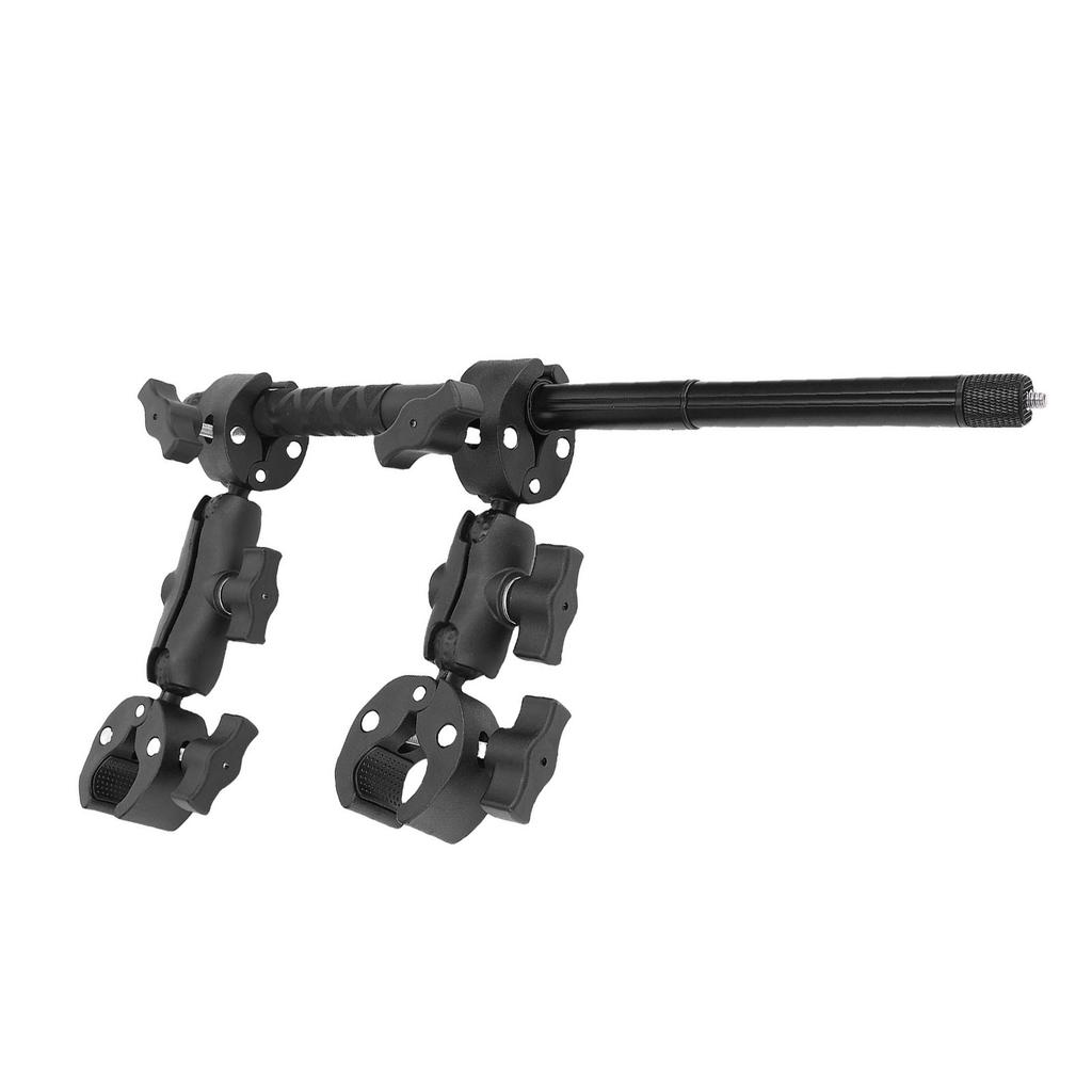 Bike Handlebar Selfie Stick 360 degrees  Rotation Adjustable Double Head Clamp Telescopic Motorcycle Handlebar Stick