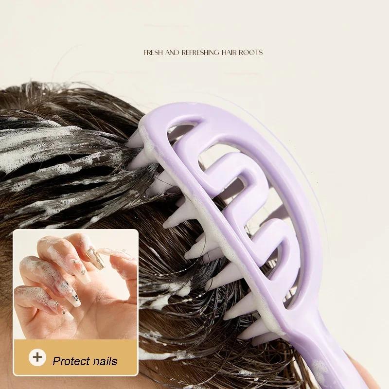 Shampoo Hair Brush Hair Massage Scalp Combs Head Washing Brush Long Handle Dry And Wet Brush Shower Spa HairdressingTool Girls