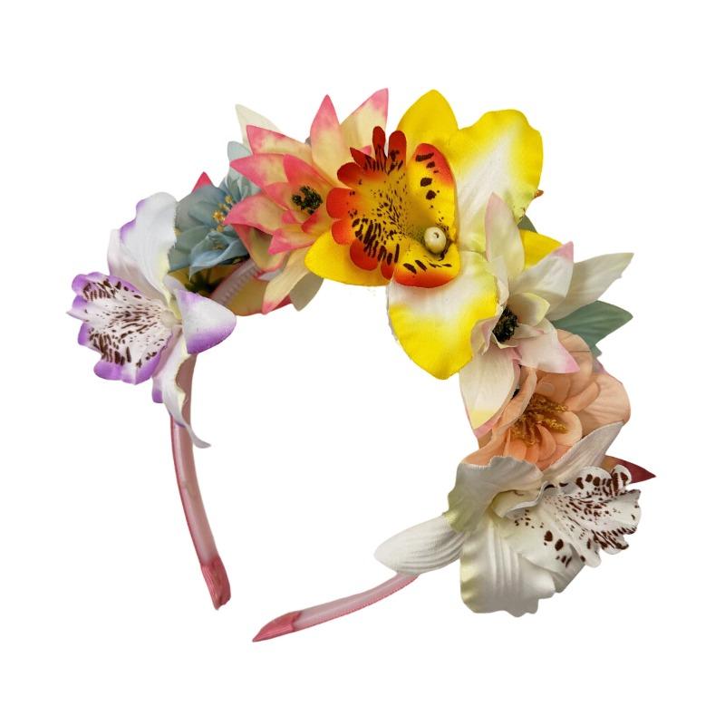 Европейская и американская невеста фотоотпуск орхидея повязка на голову приморский пляжная вечеринка фото фото тайская орхидея головной убор