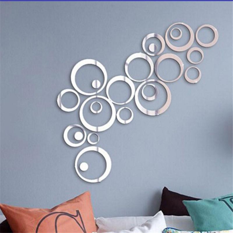 Circles Mirror Style Removable Decal Vinyl Art Mural Wall Sticker Home Decor New Circles Mirror Style Removable Decal Vinyl Art Mural Wall Sticker Home Decor New