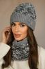 Apricot Winter Set Hat with Snood Color Gray