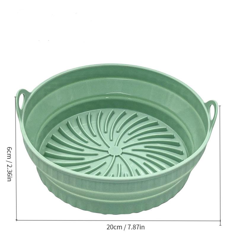 Air Fryer Silicone Basket Foldable Round Square Mold Airfryer Oven Baking Tray Pizza Fried Chicken Basket Reusable Pan Liner