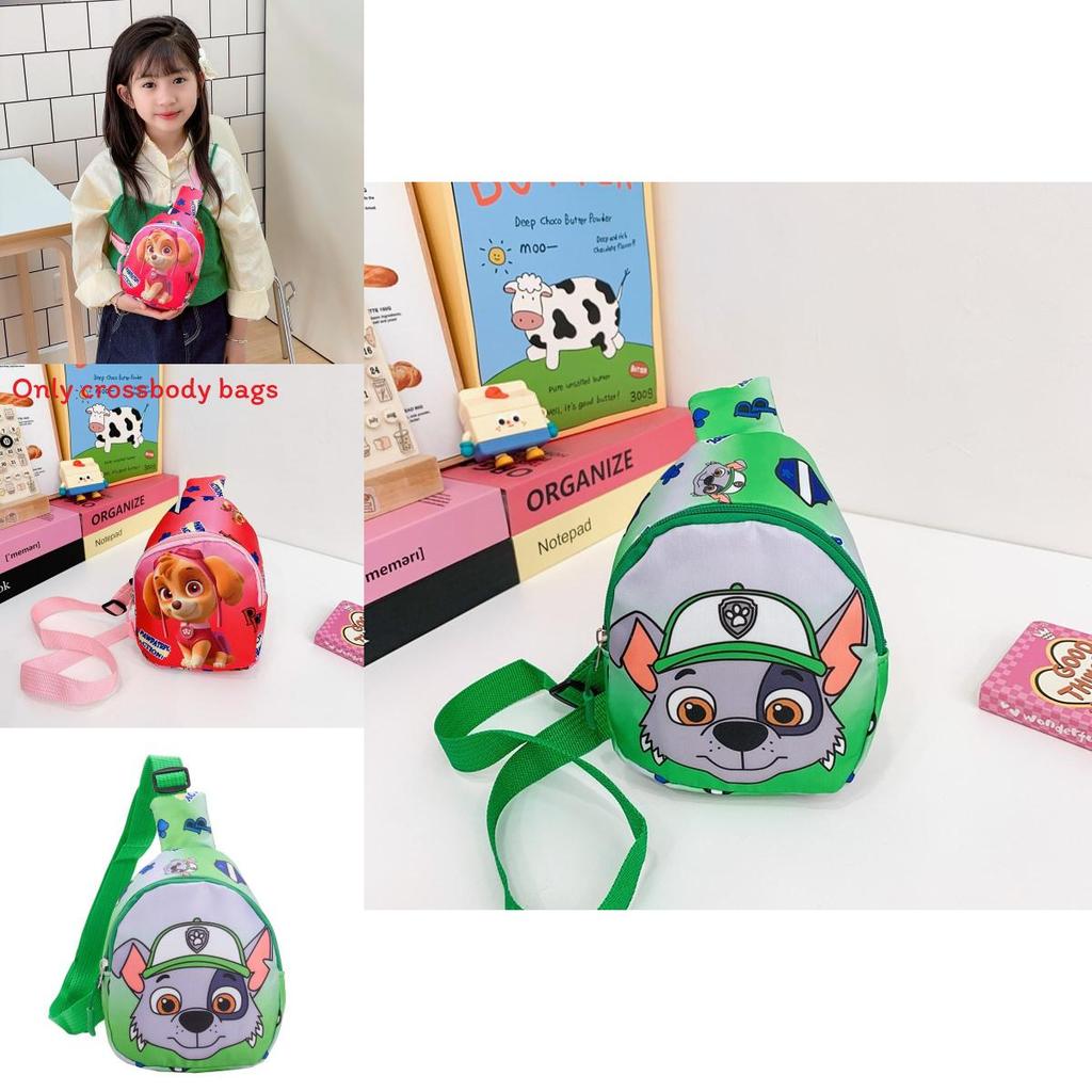 Kids Cartoon Nylon Chest Bag With Paw Patrol Chase Print Design For Preschoolers