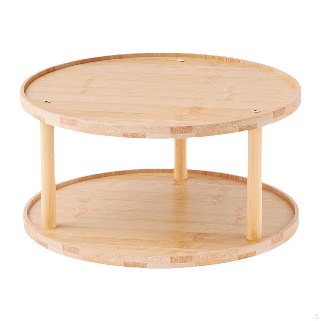 Organizer Seasoning Rack Cosmetic Storage Rotatable 2 Tier Makeup Tray Turntable Condiments