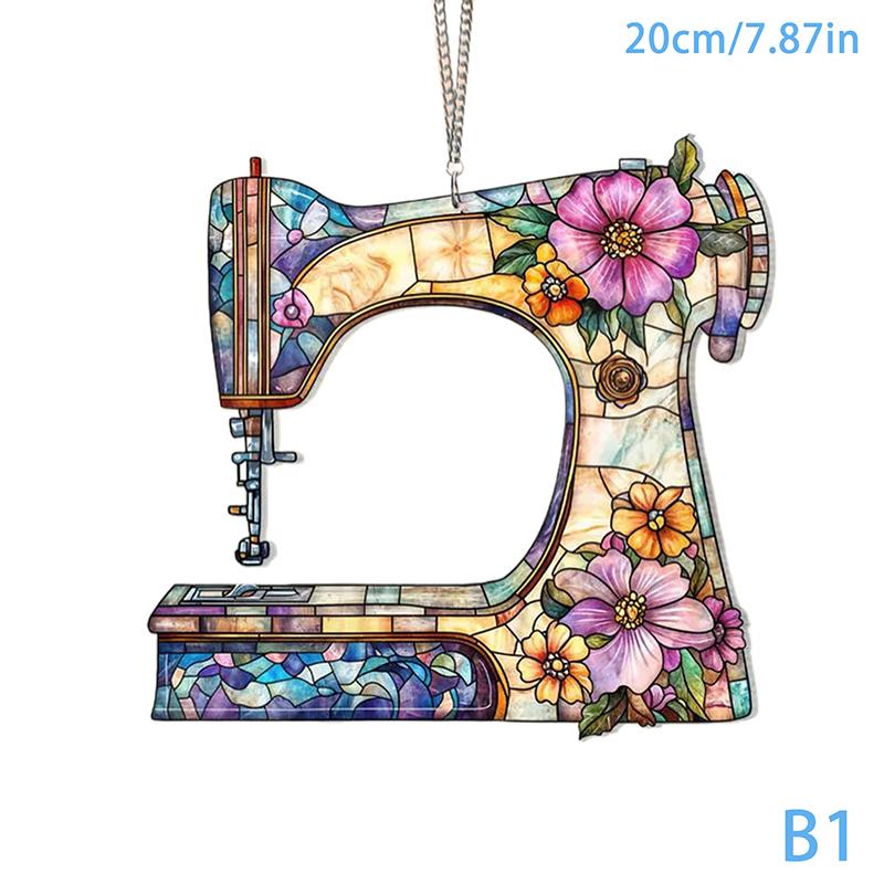

Акриловые швейные украшения Швейный цветок Украшение в форме швейной машинки Подвеска для декора автомобиля и дома Праздничное украшение Подвеска