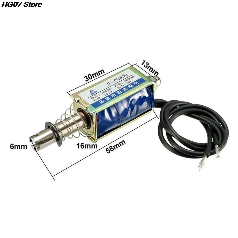 1 szt. JF-0530B DC 6V 12V 24V Typ Pchnij i Ciągnij JF-0530 Elektromagnes z Otwartą Ramą Siła Trzymania 5N Skok 10mm Solenoid Liniowy