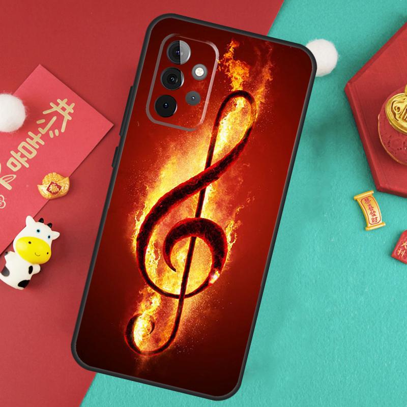 Treble Clef Music Note Case For Samsung Galaxy A52 A32 A12 A14 A34 A54 A51 A71 A53 A33 A13 A15 A25 A35 A55 Cover