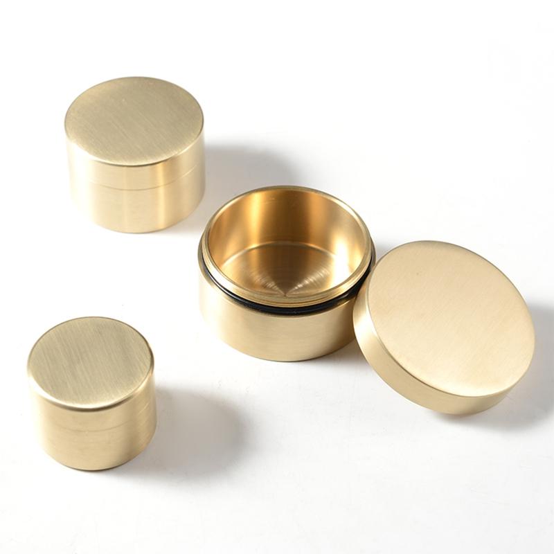 Waterproof Round Brass Box Metal Jewelry Sealed Container Dustproof Storage Box