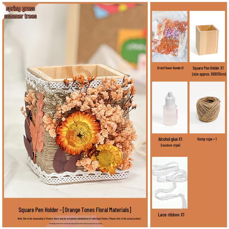 Preserved Flower Pen Holder DIY Kit - Mid-Autumn Festival Parent-Child Activity or Team Building
