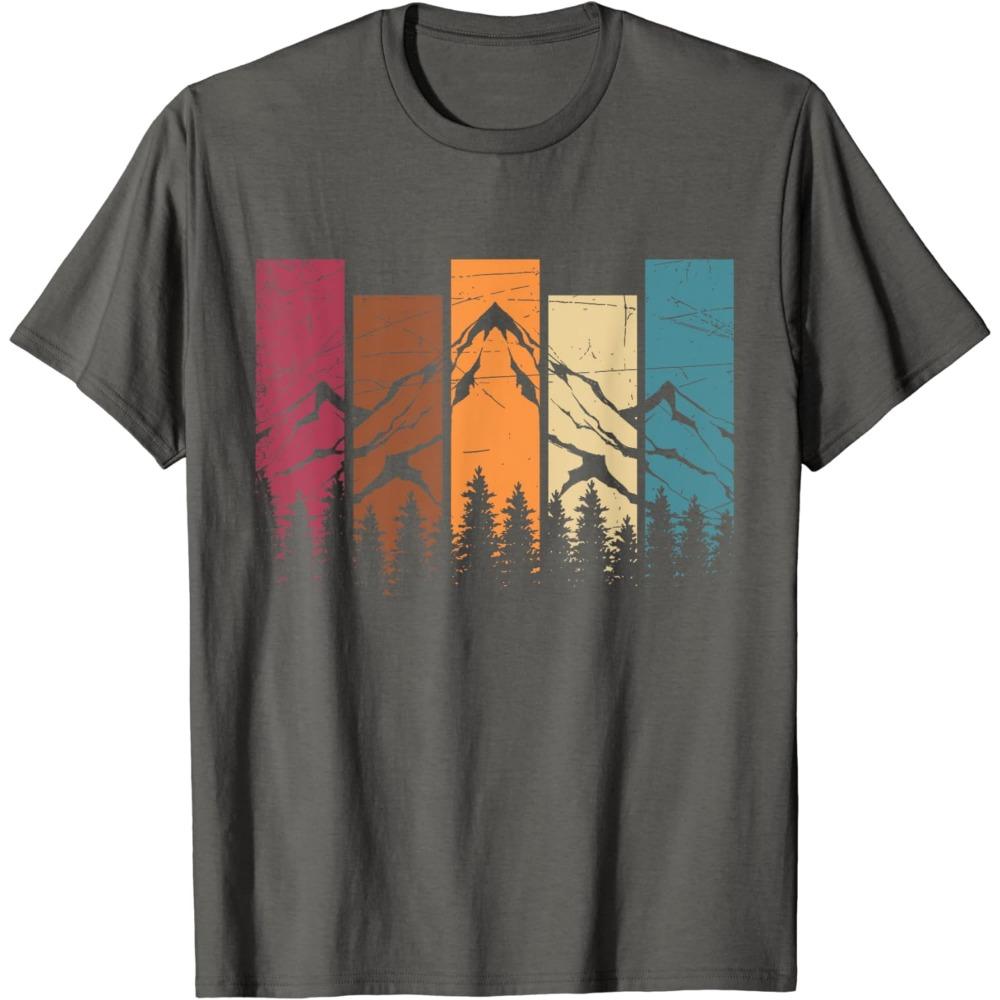 2024 Summer Wildlife Forest Shirt Natural Trees Vintage Outdoor Mountain Hiking T-shirt