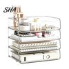 Desk Space Saving Box Clear Acrylic File Organizer Tray, 1/2/3/4/5 Tier Paper Ducument Compact Storage Box, Stackable Office Supplies Rack Desktop