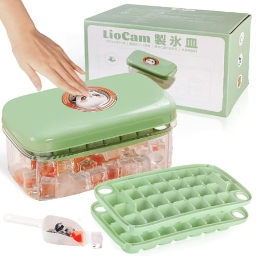 

LioCam Ice Cube Tray | Easily dispenses ice with one push! 2-layer tray makes 60 ice cubes at a time | Ice Maker | Ice Maker | Container | Ice Maker f