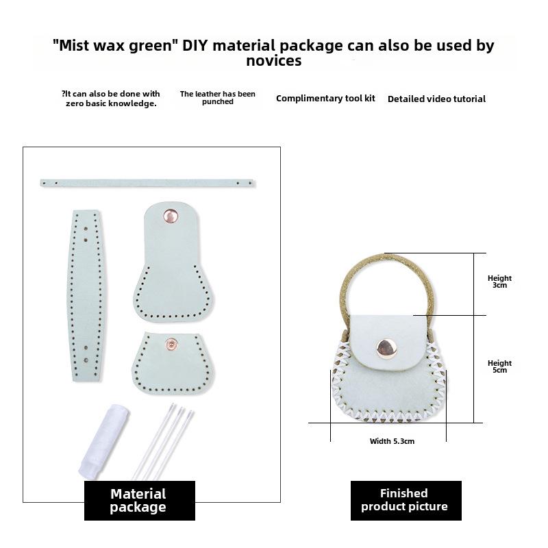 

Мини-кошелек для монет и ключей из натуральной кожи — ручная работа в корейском повседневном стиле