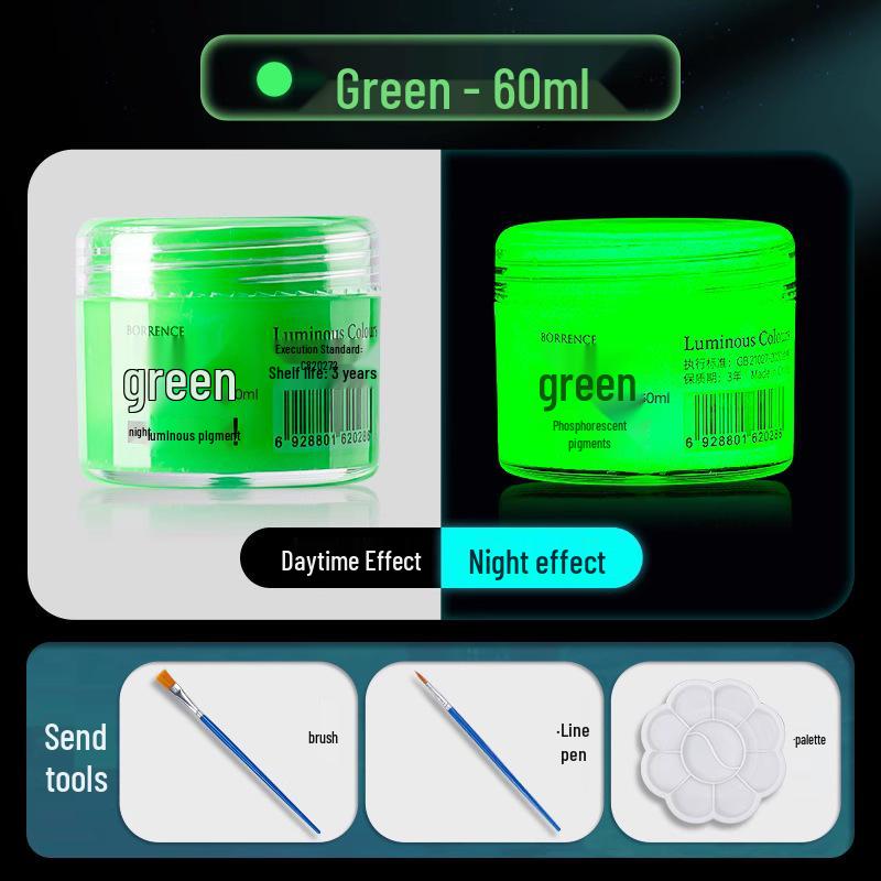 Glow-in-the-Dark Fluorescent Pigment Set for Kids - Perfect for DIY Clothes, Shoes, Plaster Dolls, and Hand-Painted Crafts!