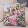 Colorful Fairy Tale World Elves Cushion Cover Decor Cute Cartoon Flower Girl Pillow Case for Sofa Home Polyester Pillowcase