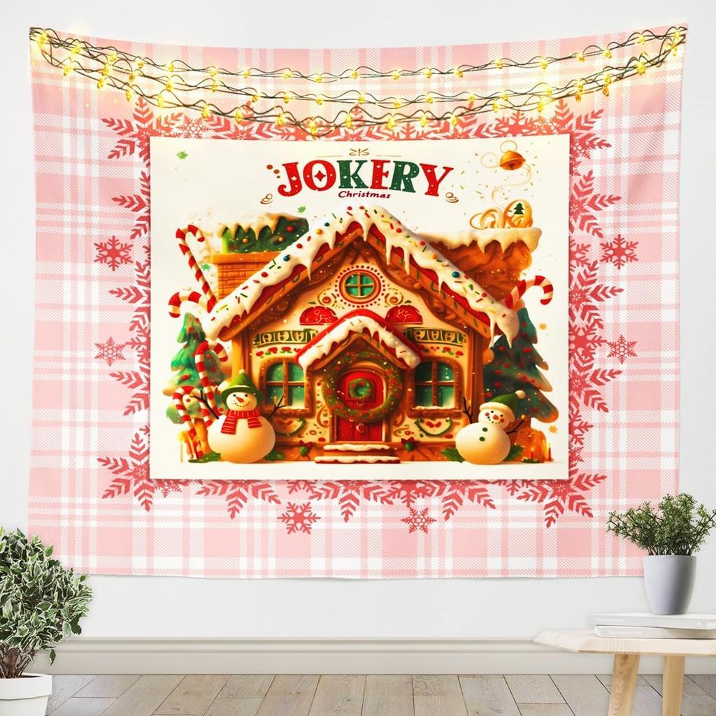 Vintage Merry Christmas Tapestry Santa Claus Tapestry Wall Hanging for Kids Boys Girls Christmas Deer Elk Wall Tapestry Xmas