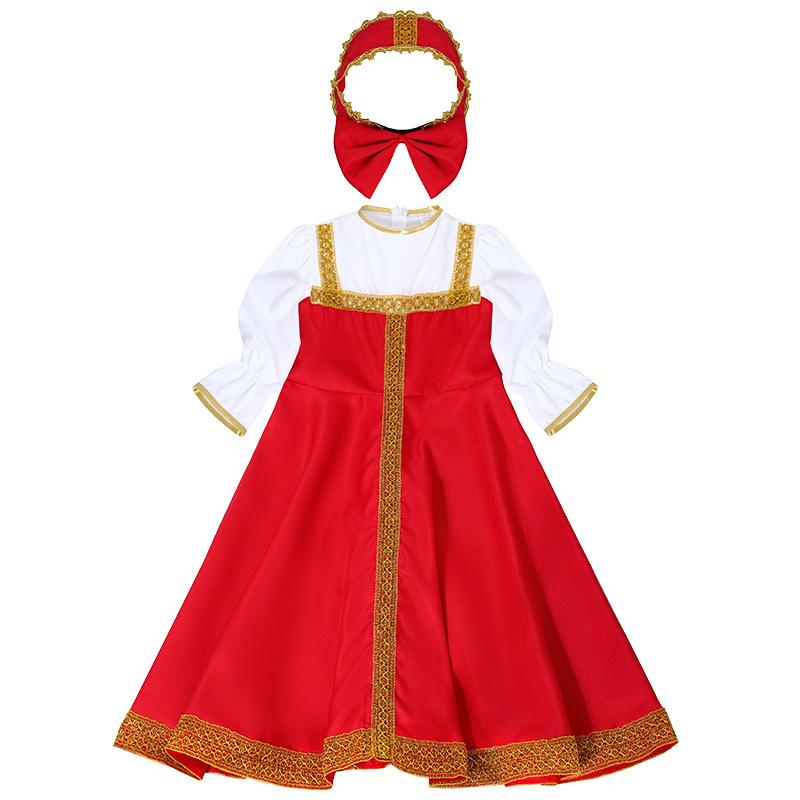 Halloween Traditional Russian Costume for Girl - Kids' Party & Carnival Performance Outfit