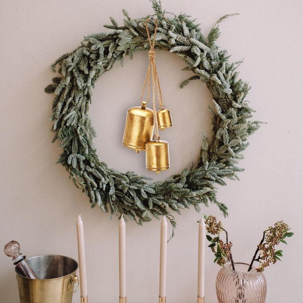 Shabby Christmas Cow Bells Vintage Tranquil Wind Chimes  Christmas Tree Decoration