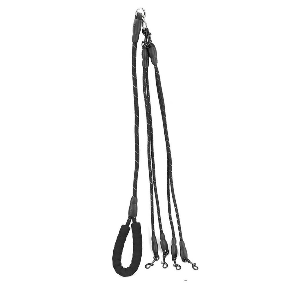 Detachable Nylon Dog Leash Reflective Durable Double Dog Leash Flexible Adjustable Anti-Pull Leash Daily Travel