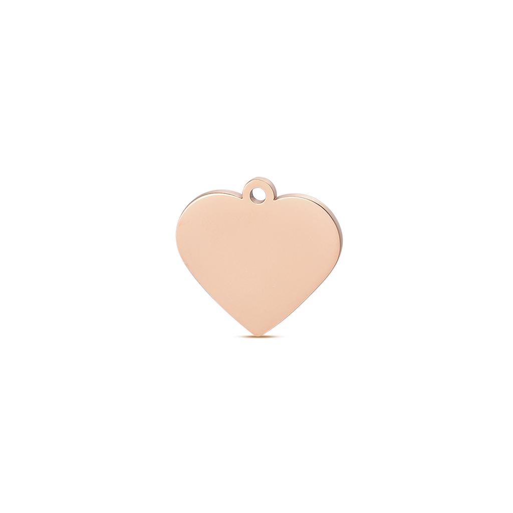 Wholesale 5pcs/lot Polished Stainless Steel Heart Tags Charms for DIY Jewelry Making Personalized name logo disc